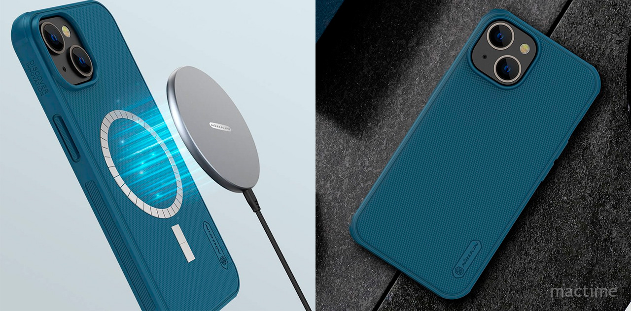 Чехол Nillkin  Frosted Shield Pro Magnetic синего цвета для iPhone 14